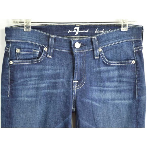 7 For All Mankind Bootcut Jeans Size 26 Boot Cut Dark Denim Stretch - Picture 2 of 5